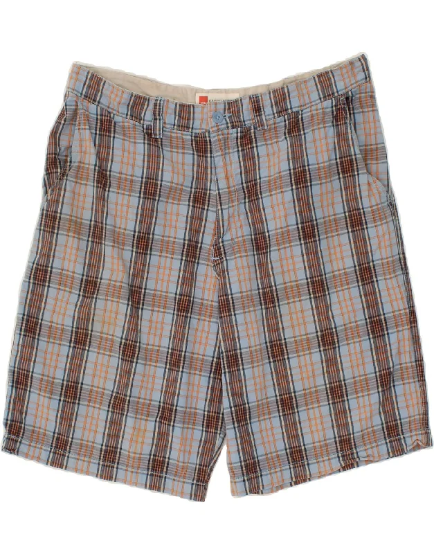 MOSSIMO Mens Chino Shorts W38 XL Blue Check Cotton