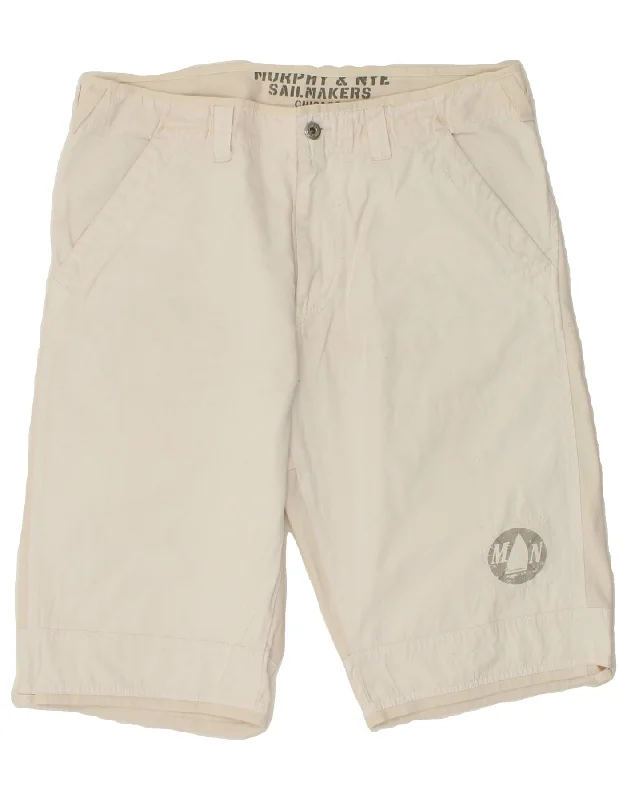 MURPHY & NYE Mens Sailmakers Chino Shorts W34 Large White Cotton