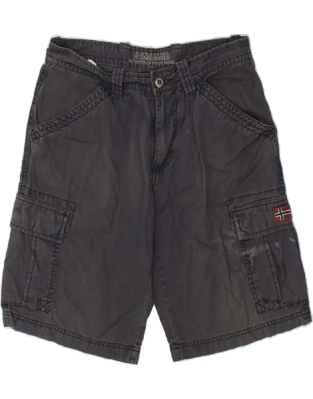 NAPAPIJRI Mens Cargo Shorts W32 Medium  Navy Blue Cotton