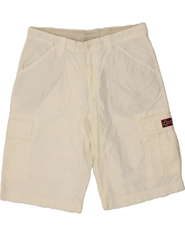 NAPAPIJRI Mens Cargo Shorts W36 Large  White Cotton