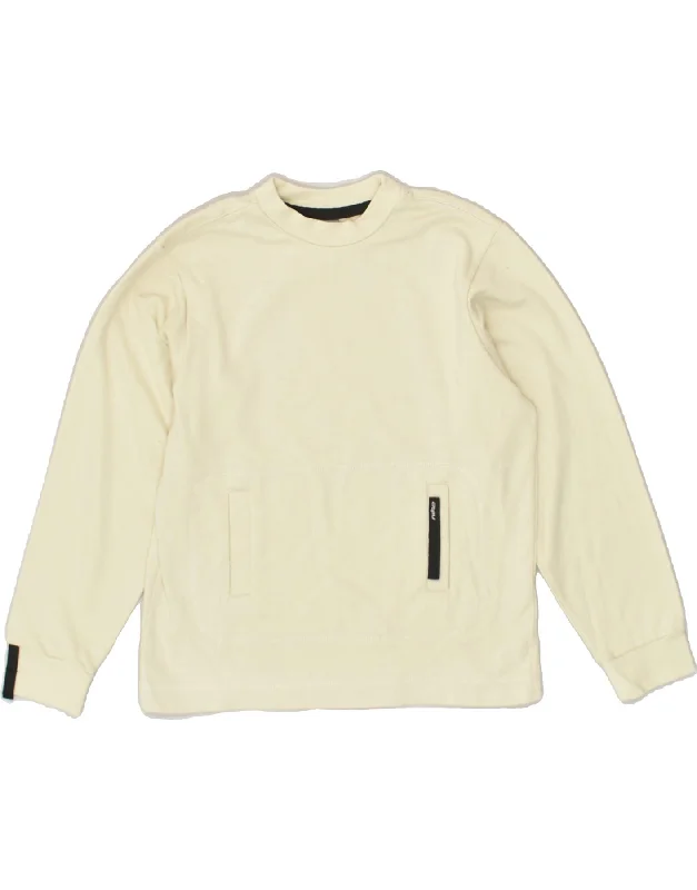 men's comfortable pullover sweatshirts -NIKE Boys Sweatshirt Jumper 11-12 Years Medium Beige Cotton