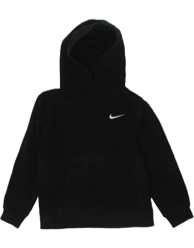 men's fleece hoodie jacket -NIKE Girls Hoodie Jumper 6-7 Years Large  Black Cotton