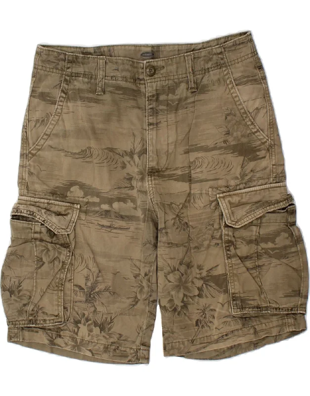 OLD NAVY Mens Cargo Shorts W31 Medium Khaki Floral Cotton