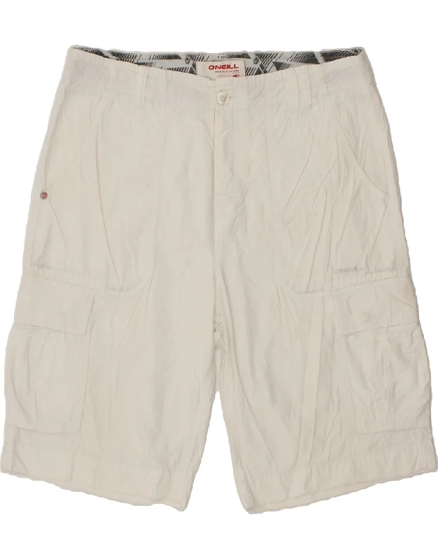 O'NEILL Mens Cargo Shorts W33 Medium White Cotton