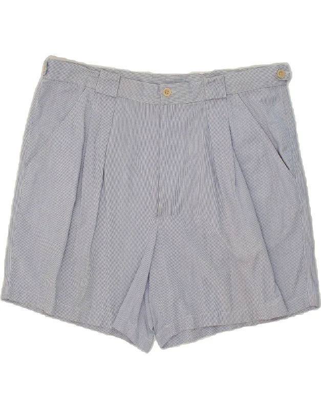 OURAGAN Mens Pegged Chino Shorts W38 XL Blue Pinstripe Cotton