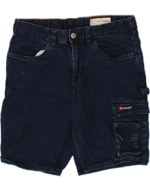 PARKSIDE Mens Cargo Denim Shorts W34 Large Blue Cotton