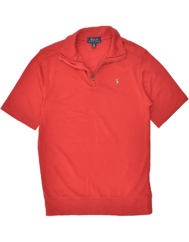 men's hoodie for cold weather -POLO RALPH LAUREN Boys Sweatshirt Jumper 14-15 Years Large Red Cotton