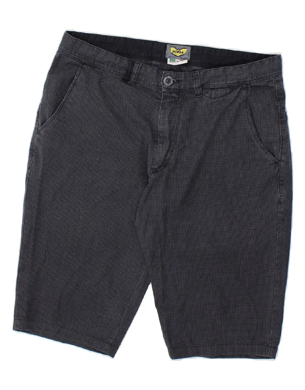 POP 84 Mens Chino Shorts W38 XL Navy Blue Houndstooth Cotton