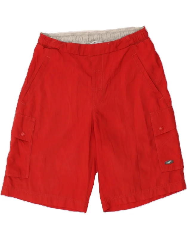 PUMA Mens Cargo Shorts Small W30 Red