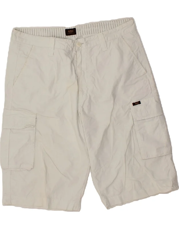 RIFLE Mens Cargo Shorts W36 Large White Cotton