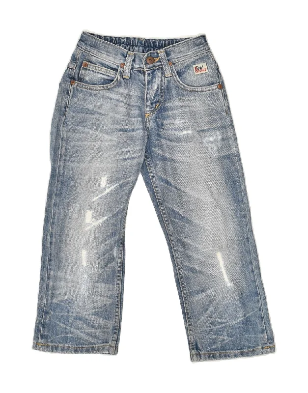 ROY ROGERS Boys Distressed Straight Jeans 3-4 Years W20 L17 Blue Cotton