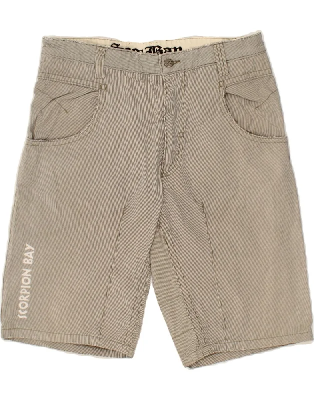 SCORPION BAY Mens Graphic Casual Shorts W36 Large Grey Pinstripe Cotton