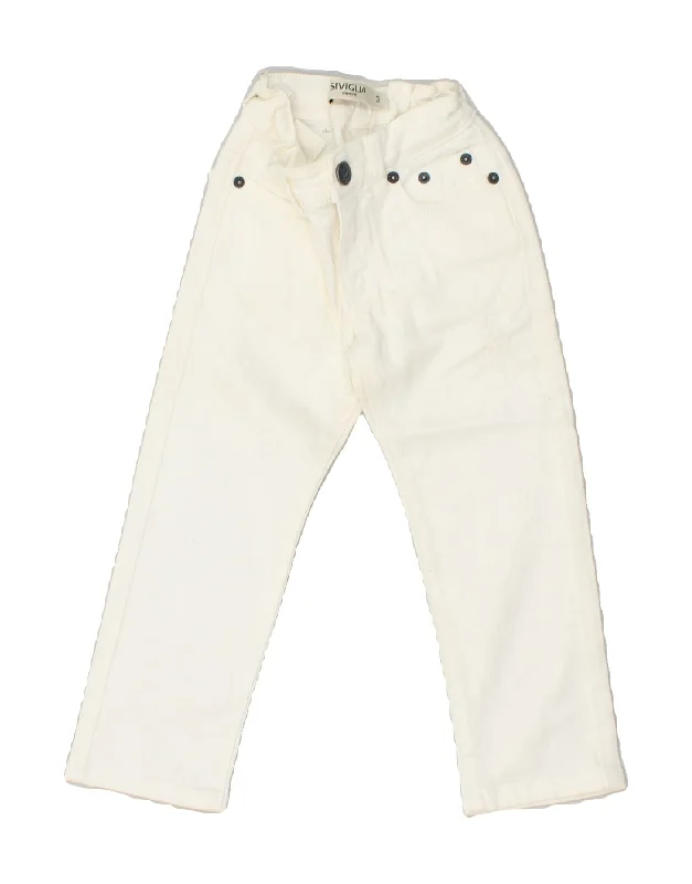 SIVIGLIA Boys Straight Jeans 2-3 Years W20 L15  White Cotton