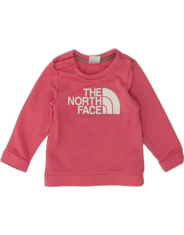 men's streetwear hoodies -THE NORTH FACE Baby Girls Graphic Sweatshirt Jumper 12-18 Months Pink