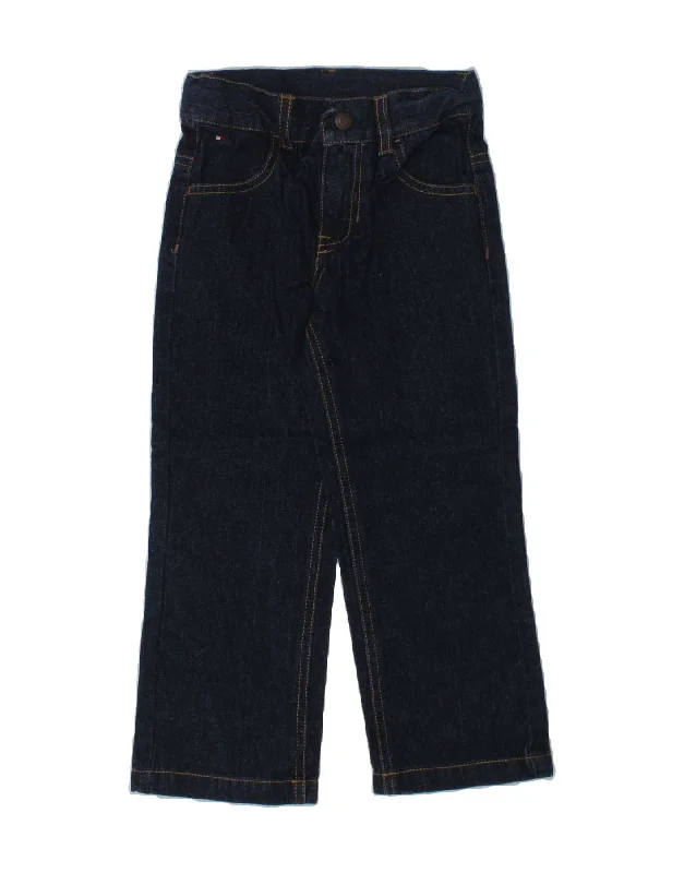 TOMMY HILFIGER Boys Straight Jeans 3-4 Years W20 L16  Navy Blue Cotton