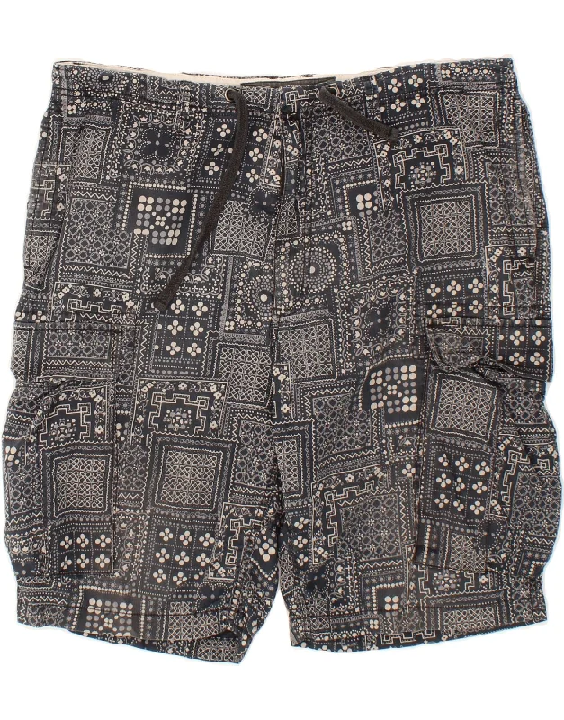 VANS Mens Cargo Shorts W36 Large Navy Blue Patchwork Cotton