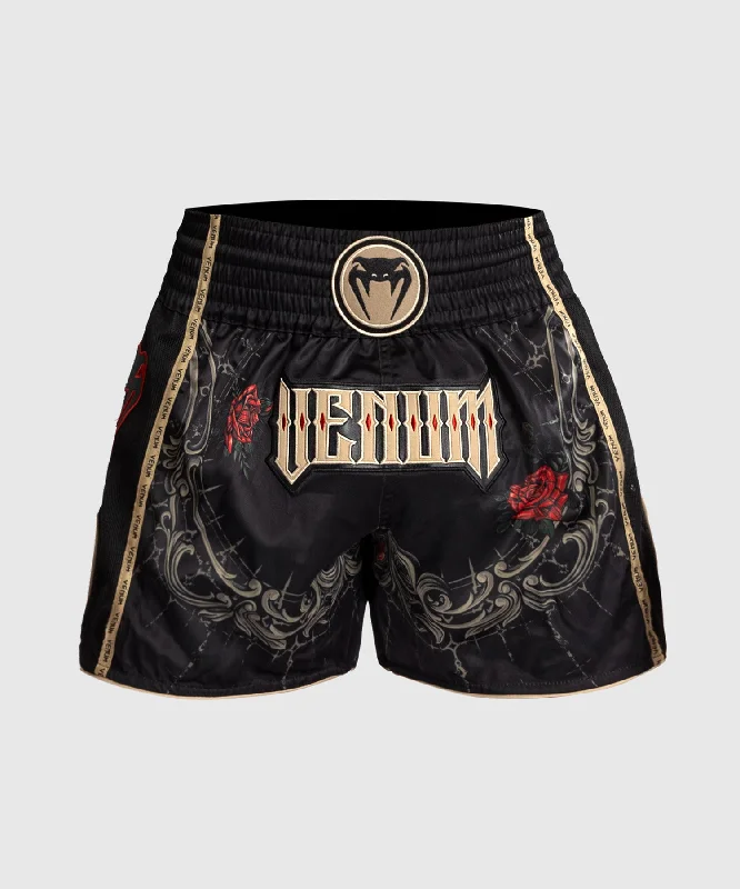 Venum Santa Muerte 5.0 Muay Thai Shorts - Deep Black/Gold