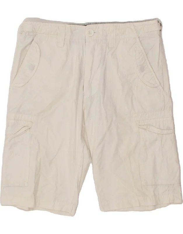 VINTAGE Mens Cargo Shorts IT 48 Medium W32  White Cotton