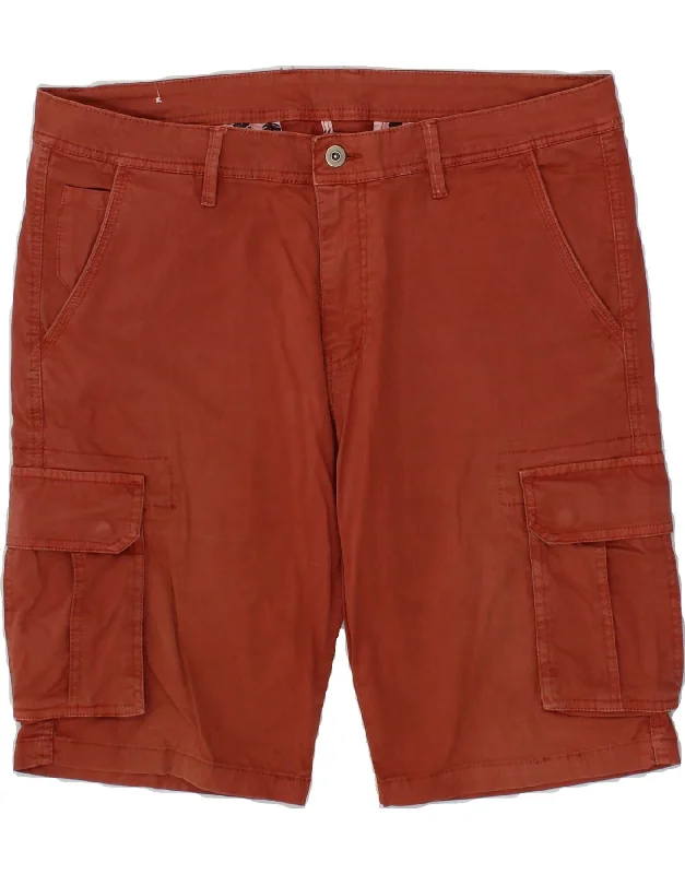 VINTAGE Mens Cargo Shorts IT 52 XL W38 Red Cotton