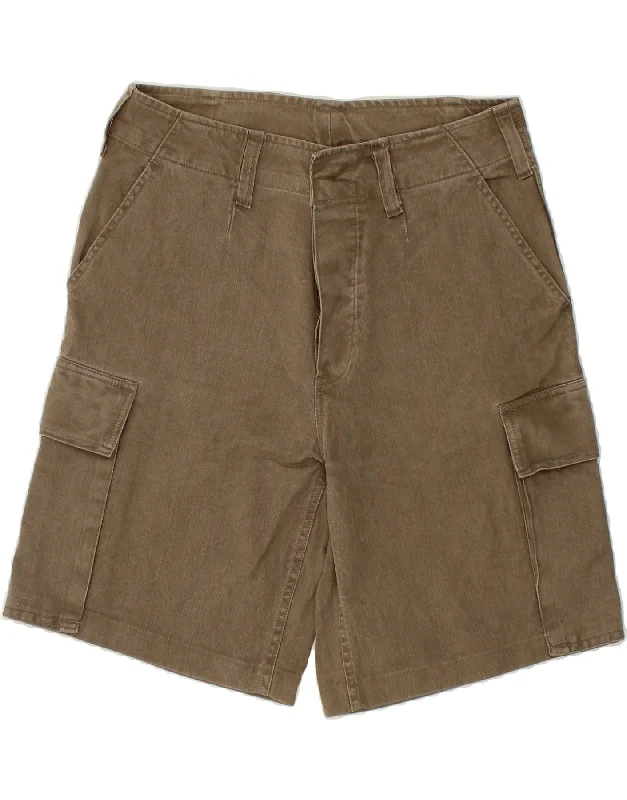 VINTAGE Mens Cargo Shorts Medium W32 Beige Cotton