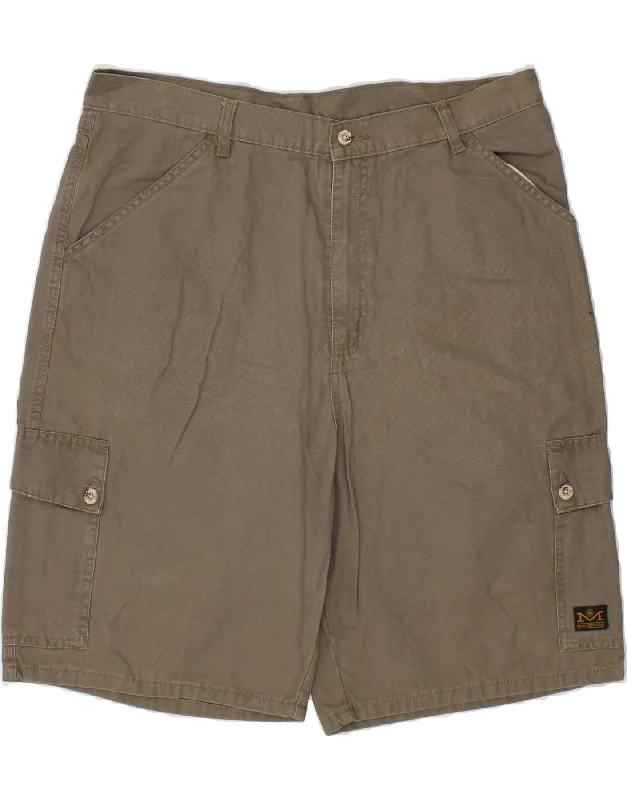 VINTAGE Mens Cargo Shorts W38 XL  Grey Cotton