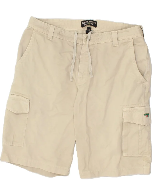 VINTAGE Mens Cargo Shorts W40 XL  Beige Cotton