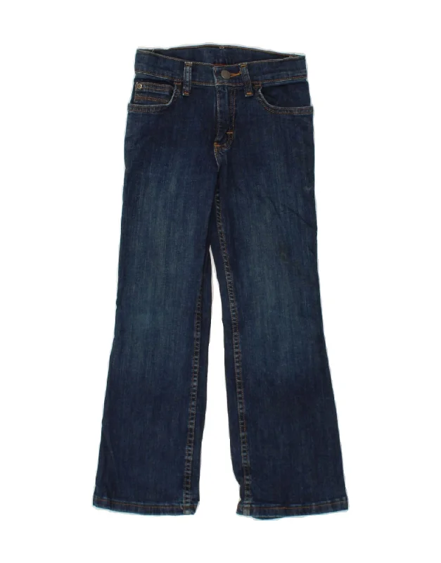 WRANGLER Boys Wide Leg Jeans 7-8 Years  W22 L21  Navy Blue Cotton