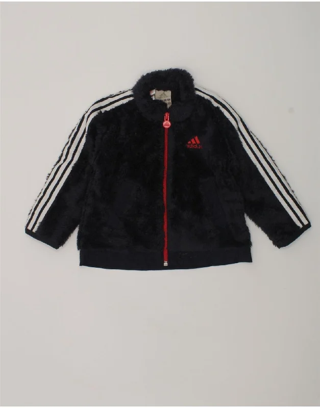 men's casual blazers -ADIDAS Baby Boys Graphic Fleece Jacket 9-12 Months Navy Blue Polyester