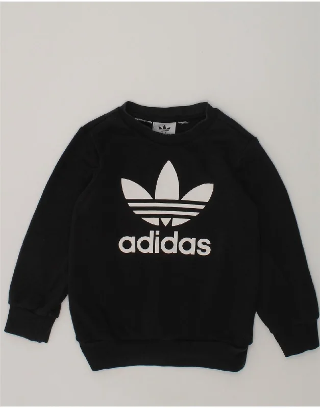 men's graphic hoodies for streetwear -ADIDAS Baby Boys Graphic Sweatshirt Jumper 18-24 Months Black Cotton