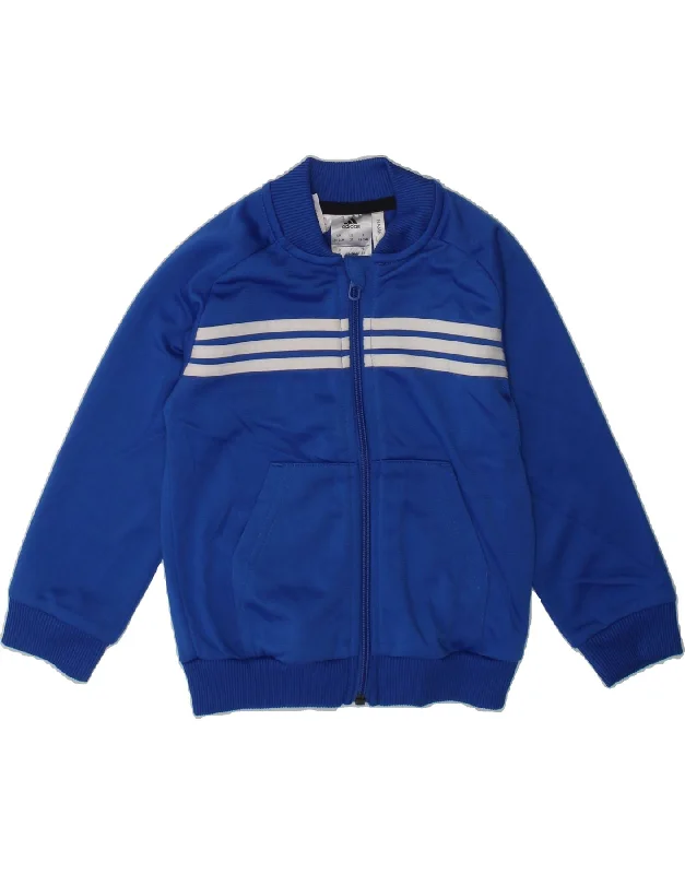 men's insulated jackets -ADIDAS Baby Boys Graphic Tracksuit Top Jacket 18-24 Months Blue Polyester