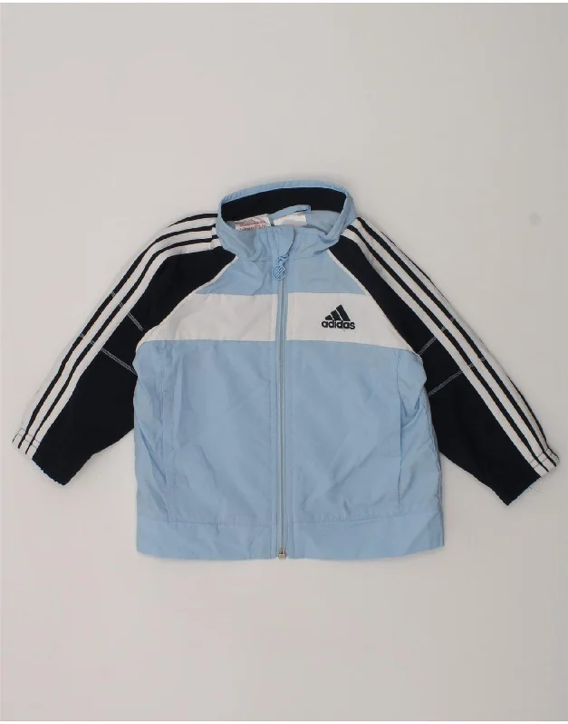 men's custom jackets -ADIDAS Baby Boys Tracksuit Top Jacket 6-9 Months Blue Colourblock