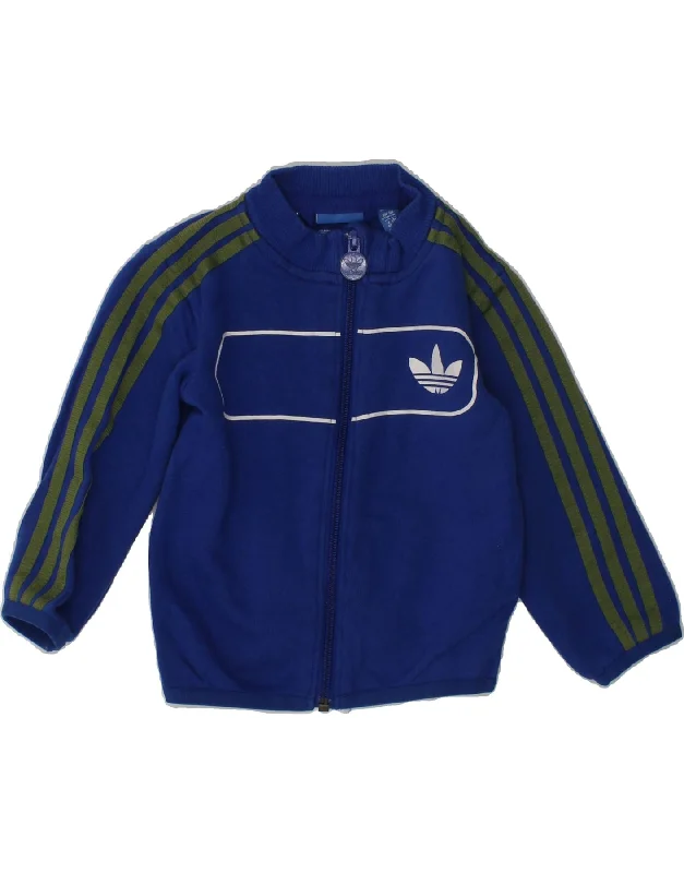 men's casual blazers -ADIDAS Baby Boys Tracksuit Top Jacket 9-12 Months Blue Cotton