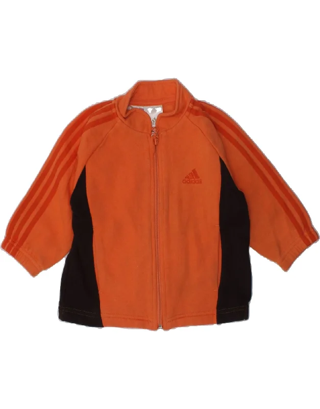 men's thick warm jackets -ADIDAS Baby Boys Tracksuit Top Jacket 9-12 Months Orange Colourblock