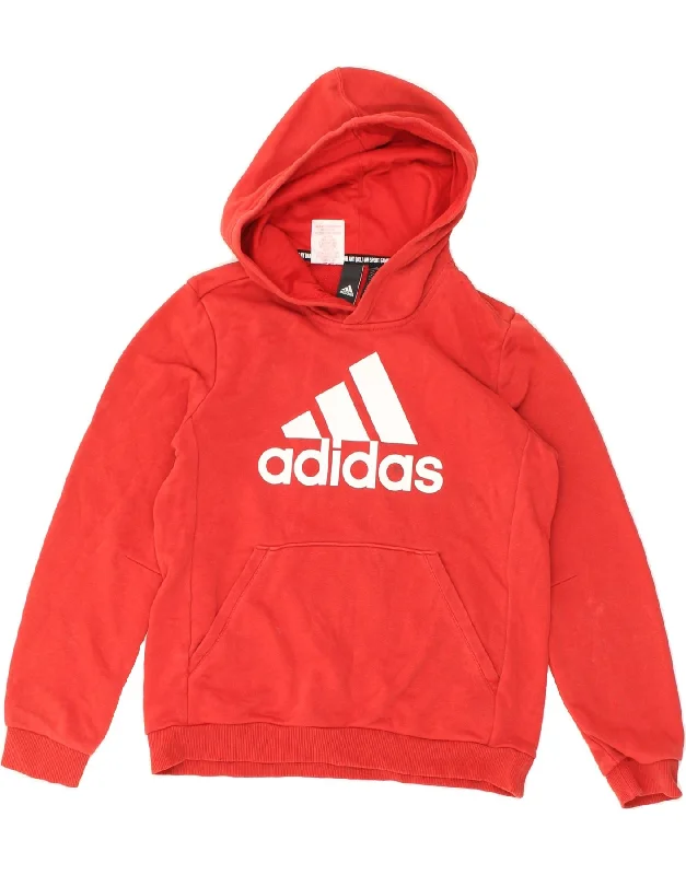 men's versatile hoodies -ADIDAS Boys Graphic Hoodie Jumper 11-12 Years Red Cotton