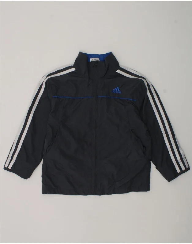 men's versatile jackets for fall -ADIDAS Boys Graphic Tracksuit Top Jacket 3-4 Years Black Polyester