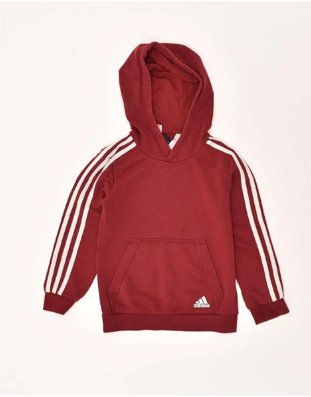 men's comfortable casual hoodies -ADIDAS Boys Hoodie Jumper 7-8 Years Burgundy Cotton