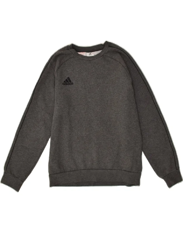 men's warm hoodie jackets -ADIDAS Boys Sweatshirt Jumper 12-13 Years Grey Cotton