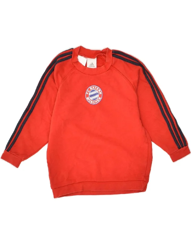 men's casual zip-up hoodies -ADIDAS Boys Sweatshirt Jumper 4-5 Years Red Cotton