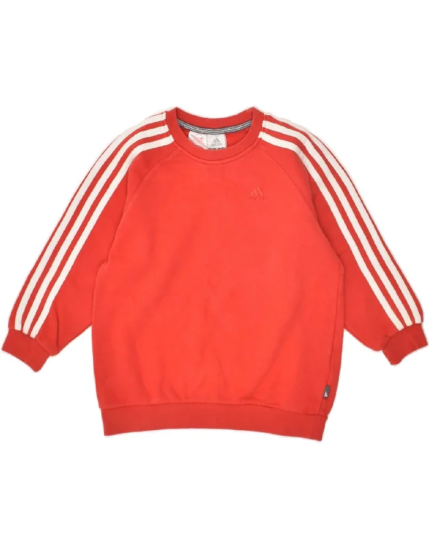 men's oversized hoodie sweatshirt -ADIDAS Boys Sweatshirt Jumper 7-8 Years Red Cotton