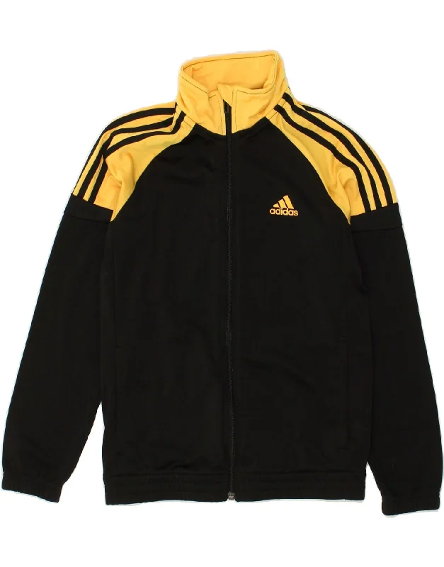 men's fashionable winter jackets -ADIDAS Boys Tracksuit Top Jacket 11-12 Years Black Colourblock Polyester