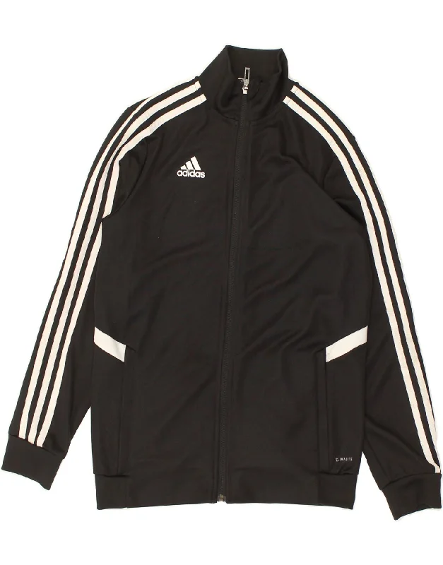 men's trench jackets for winter -ADIDAS Boys Tracksuit Top Jacket 11-12 Years Black Polyester