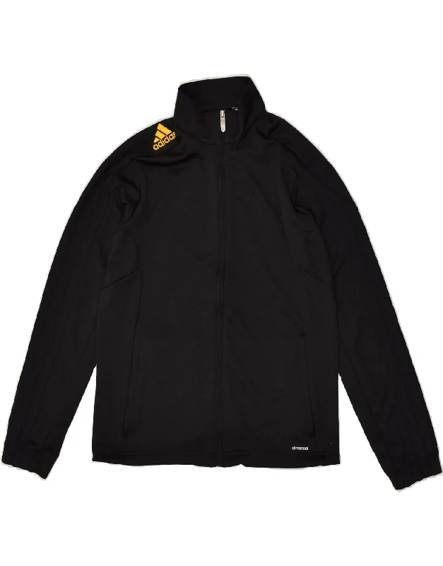 men's insulated winter jackets -ADIDAS Boys Tracksuit Top Jacket 13-14 Years Black Polyester