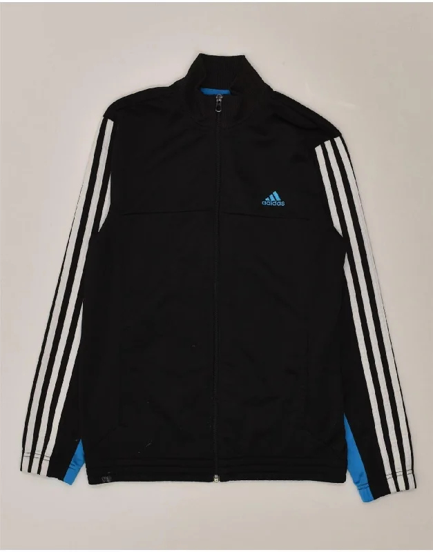 men's rain-resistant jackets -ADIDAS Boys Tracksuit Top Jacket 13-14 Years Black