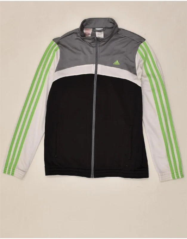 men's sporty jackets -ADIDAS Boys Tracksuit Top Jacket 13-14 Years Multicoloured Colourblock