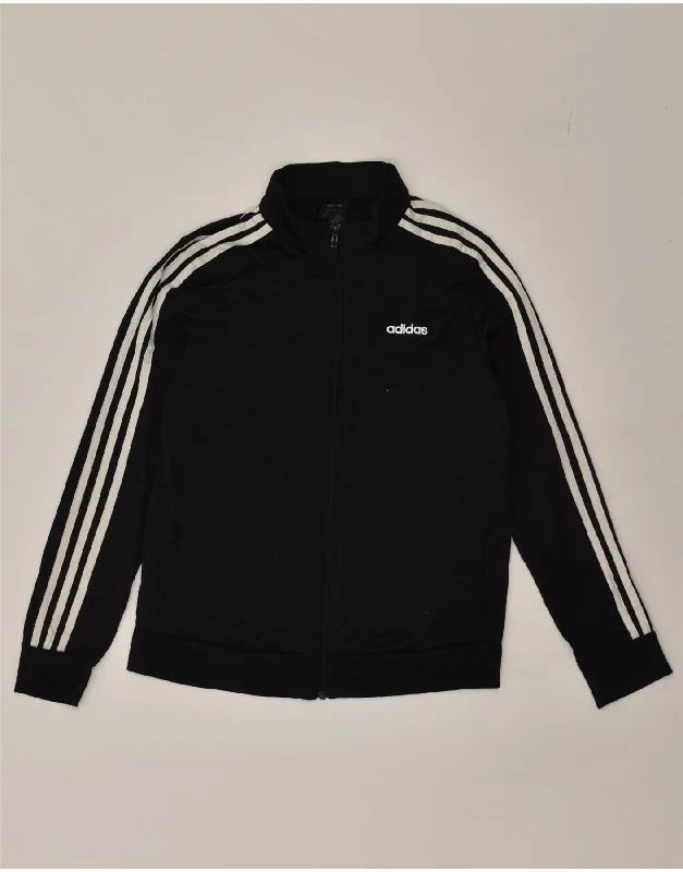 men's outdoor fleece jackets -ADIDAS Boys Tracksuit Top Jacket 15-16 Years Large  Black