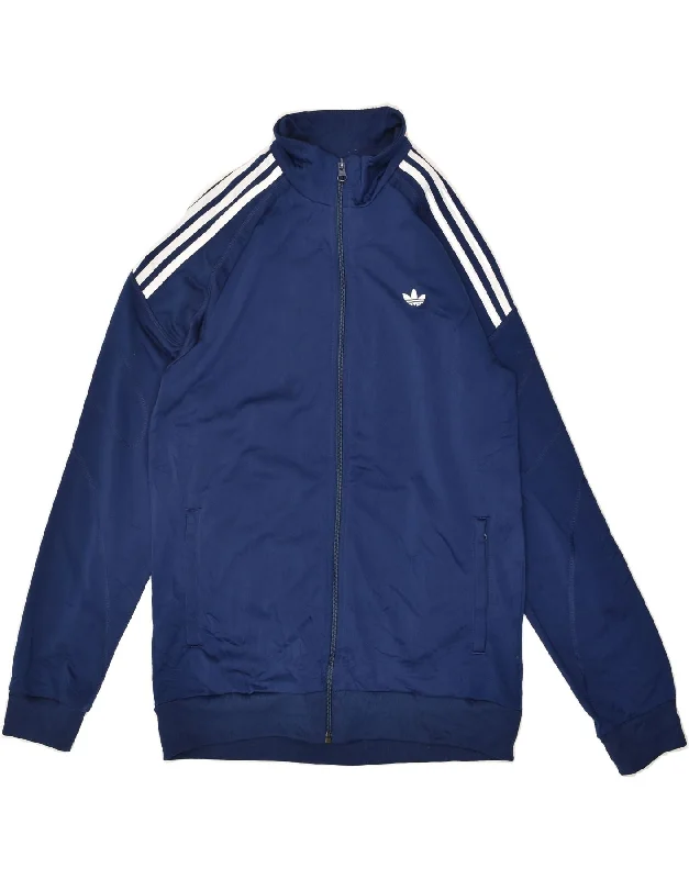 men's high-performance jackets -ADIDAS Boys Tracksuit Top Jacket 15-16 Years Navy Blue Polyester