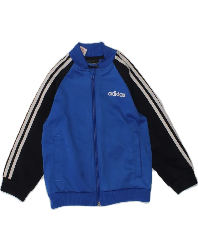 men's insulated winter jackets -ADIDAS Boys Tracksuit Top Jacket 2-3 Years Blue Colourblock Polyester