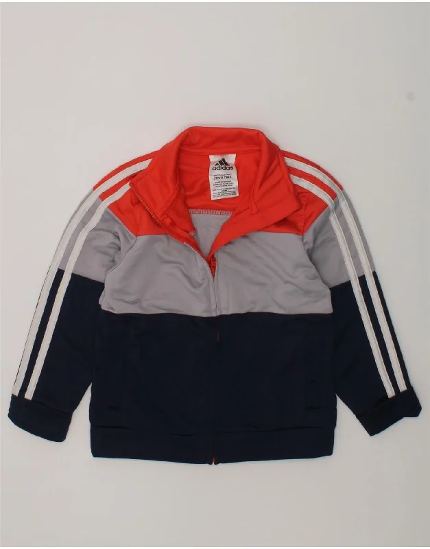 men's workwear jackets -ADIDAS Boys Tracksuit Top Jacket 2-3 Years Multicoloured Colourblock