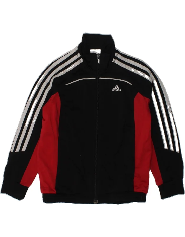 men's bomber jackets -ADIDAS Boys Tracksuit Top Jacket 5-6 Years Black Polyester