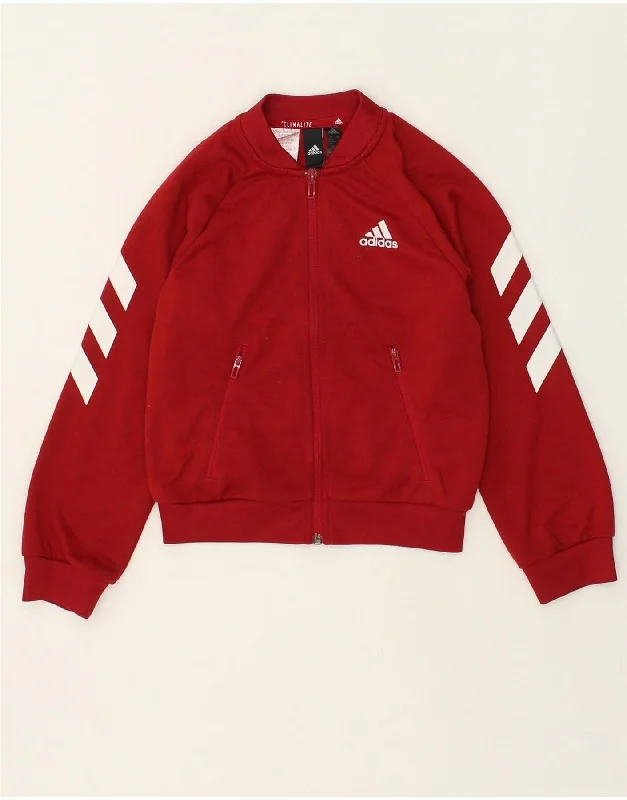 men's stylish black jackets -ADIDAS Boys Tracksuit Top Jacket 7-8 Years Red Polyester